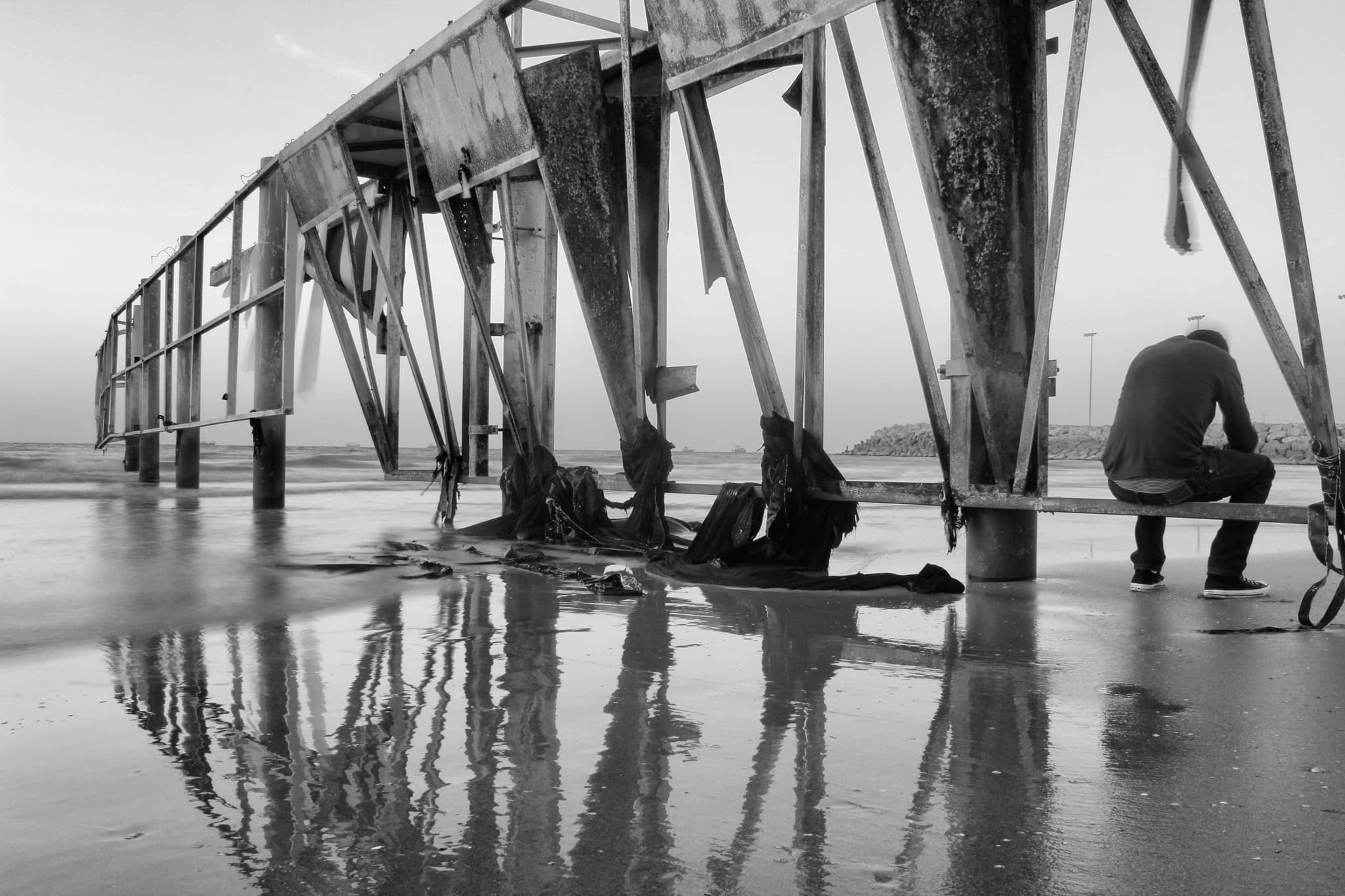 Hands holding an old film camera