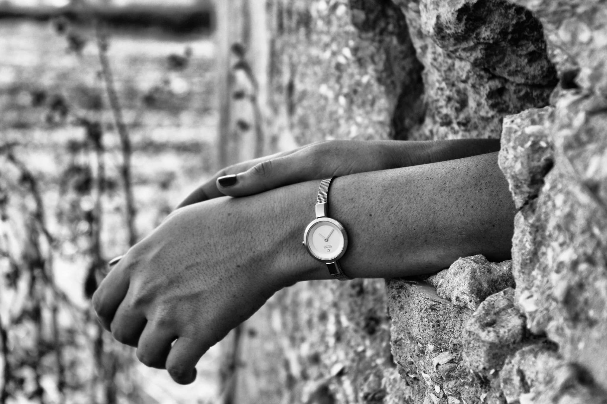 Bare feet on wet sand