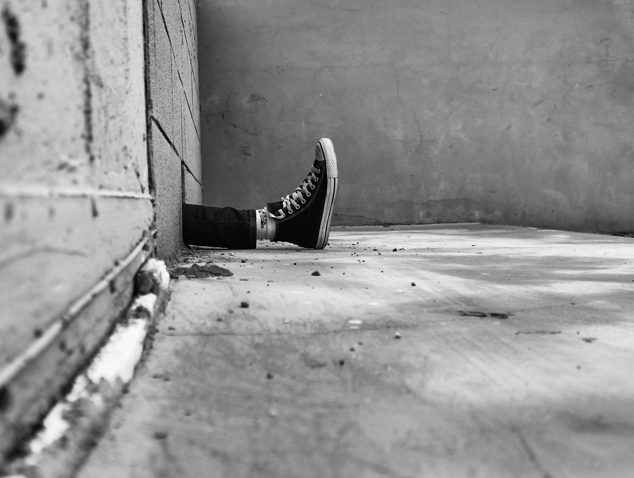 Curved spine against a dark background