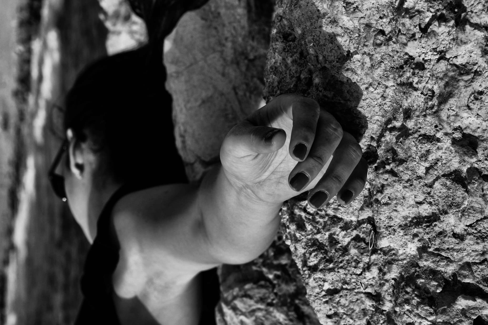 Interlaced fingers in soft focus