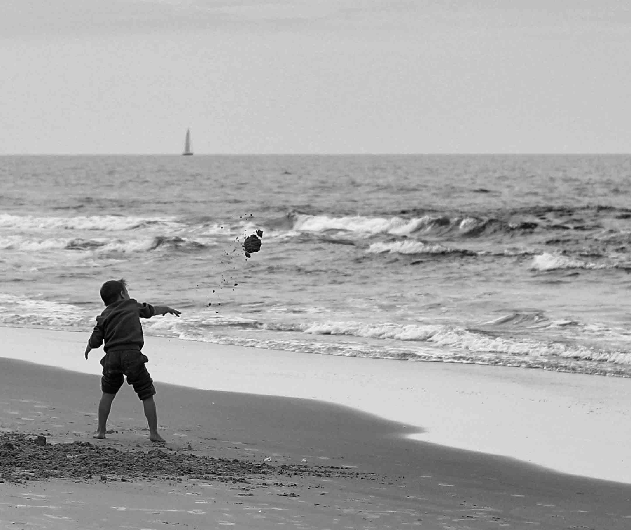Lighthouse standing against the spray