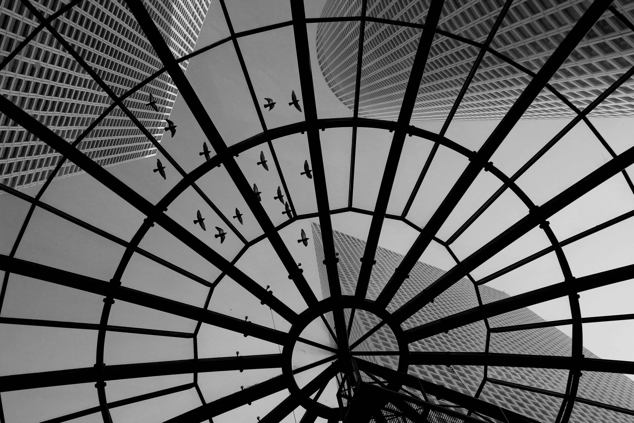 Pedestrians crossing a busy intersection