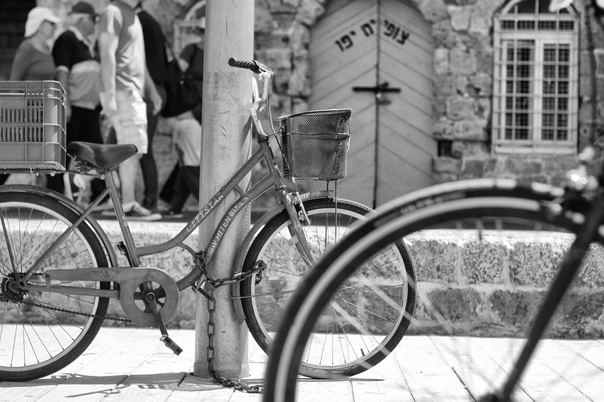 Pedestrians crossing a busy intersection